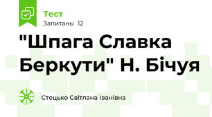 "Шпага Славка Беркути" Н. Бічуя