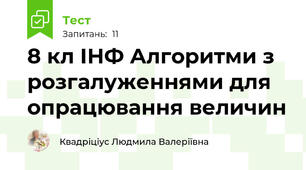 8 кл ІНФ Алгоритми з розгалуженнями для опрацювання величин