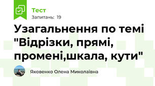 Узагальнення по темі "Відрізки, прямі, промені,шкала, кути"