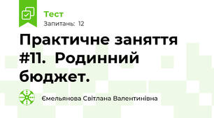 Практичне заняття #11.  Родинний бюджет.