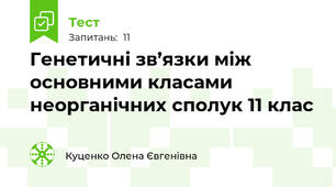 Генетичні зв’язки між основними класами неорганічних сполук 11 клас