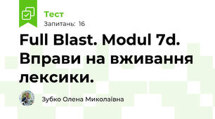 Full Blast. Modul 7d. Вправи на вживання лексики.