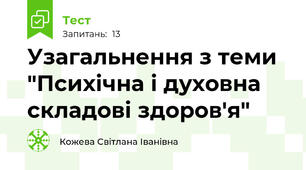 Узагальнення з теми "Психічна і духовна складові здоров'я"