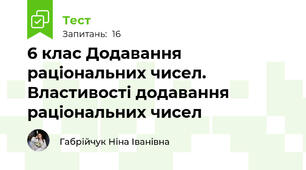 6 клас Додавання раціональних чисел. Властивості додавання раціональних чисел