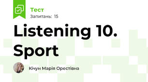 Listening 10. Sport