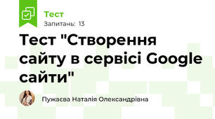 Тест "Створення сайту в сервісі Google сайти"