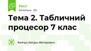 Тема 2. Табличний процесор 7 клас