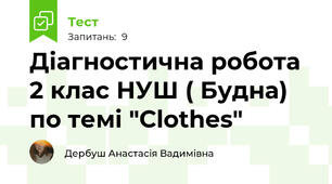 Діагностична робота 2 клас НУШ ( Будна) по темі "Clothes"