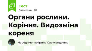 Органи рослини. Коріння. Видозміна кореня