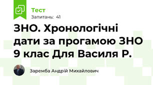  ЗНО. Хронологічні дати за прогамою ЗНО 9 клас Для Василя Р.