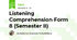 Listening Comprehension Form 8 (Semester II)