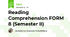 Reading Comprehension FORM 8 (Semester II)