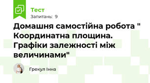 Домашня самостійна робота " Координатна площина. Графіки залежності між величинами"