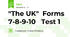 "The UK"  Forms 7-8-9-10   Test 1