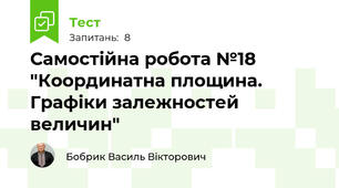Самостійна робота №18 "Координатна площина. Графіки залежностей величин"