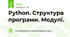 Python. Структура програми. Модулі.