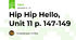 Hip Hip Hello, Unit 11 p. 147-149
