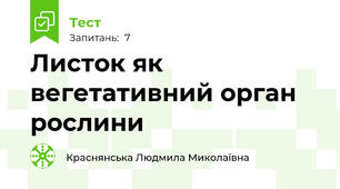 Листок як вегетативний орган рослини