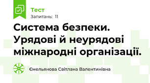 Система безпеки. Урядові й неурядові міжнародні організації.