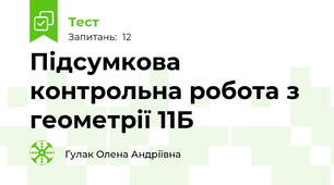 Підсумкова контрольна робота з геометрії 11Б
