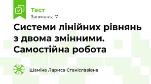 Системи лінійних рівнянь з двома змінними. Самостійна робота