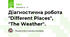 Діагностична робота "Different Places", "The Weather".