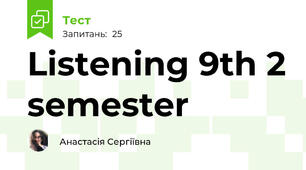 Listening 9th 2 semester