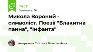 Микола Вороний - символіст. Поезії "Блакитна панна", "Інфанта"