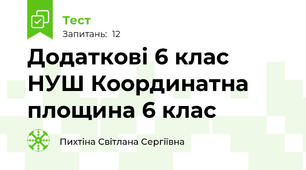 Додаткові 6 клас НУШ Координатна площина 6 клас