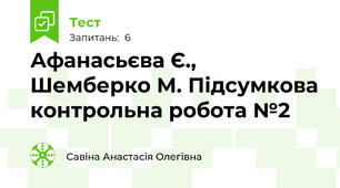 Афанасьєва Є., Шемберко М. Підсумкова контрольна робота №2