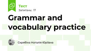 Grammar and vocabulary practice