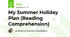 My Summer Holiday Plan (Reading Comprehension)