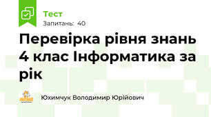 Перевірка рівня знань 4 клас Інформатика за рік