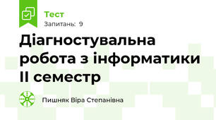 Діагностувальна робота з інформатики ІІ семестр
