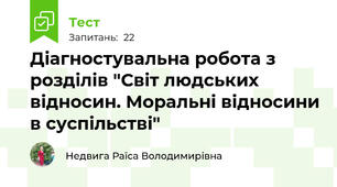 Діагностувальна робота з розділів "Світ людських відносин. Моральні відносини в суспільстві"