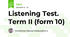 Listening Test. Term II (form 10)