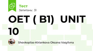 OET ( B1)  UNIT 10