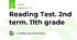Reading Test. 2nd term. 11th grade 