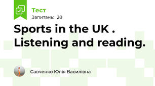  Sports in the UK . Listening and reading.