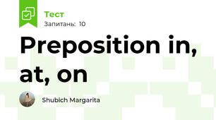 Preposition in, at, on