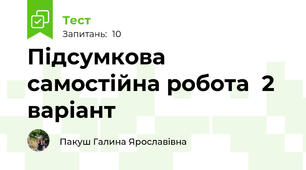  Підсумкова самостійна робота  2 варіант