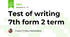 Test of writing 7th form 2 term