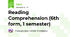 Reading Comprehension (6th form, 1 semester)