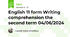 English 11 form Writing comprehension the second term 04/06/2024
