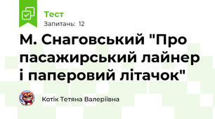 М. Снаговський "Про пасажирський лайнер і паперовий літачок"