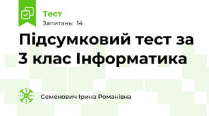 Підсумковий тест за 3 клас Інформатика