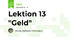 Lektion 13 "Geld"