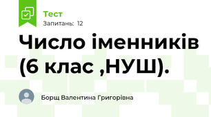 Число іменників (6 клас ,НУШ).