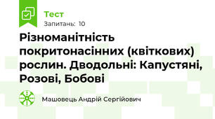Різноманітність покритонасінних (квіткових) рослин. Дводольні: Капустяні, Розові, Бобові