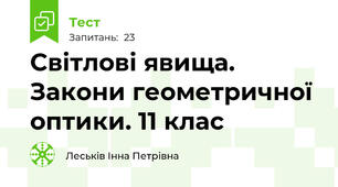 Світлові явища. Закони геометричної оптики. 11 клас